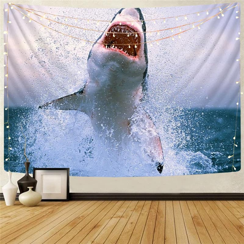 Shark Tapiz Terror Wall Tapestry Waves Home Tapestrys Wall Hanging Boho decor