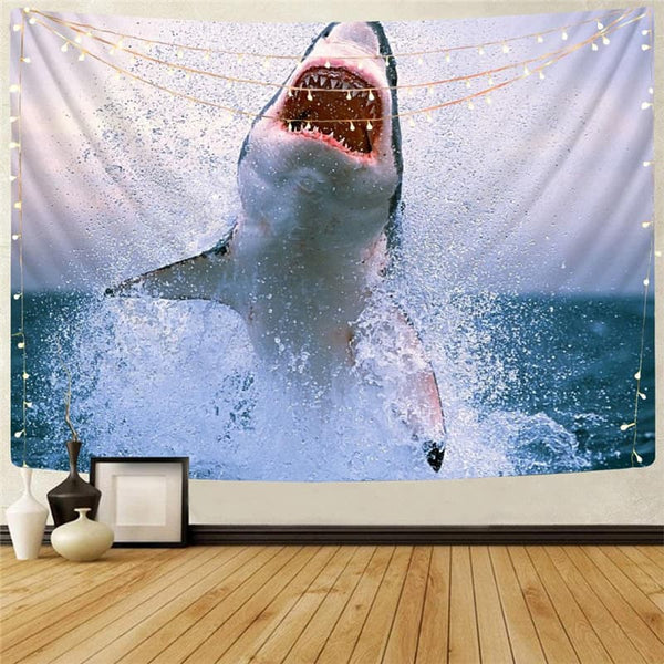 Shark Tapiz Terror Wall Tapestry Waves Home Tapestrys Wall Hanging Boho decor