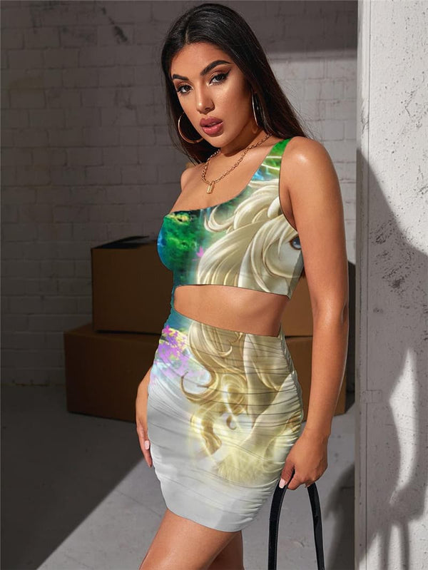 
Unicorn Dresses Women Rainbow Pleating Animal Hollow out Dresses Waterfall 3d Print
                