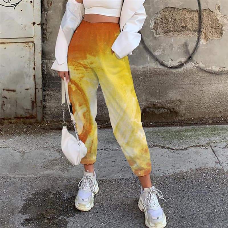 Lion Trousers Women Animal Casual Pant Anime 3d Printed Flame Jogger Pants Nebula Trouser - KYKU