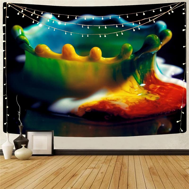 Pigment Tapestry Colorful Tenture Mandala Harajuku Rug Wall Wall Hanging