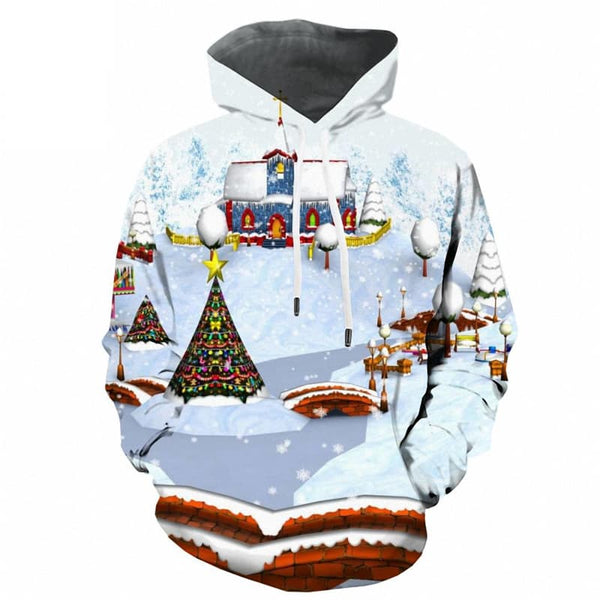 New Year Sweatshirts men Christmas 3d Printed Snow Hoody Anime Unisex Funny