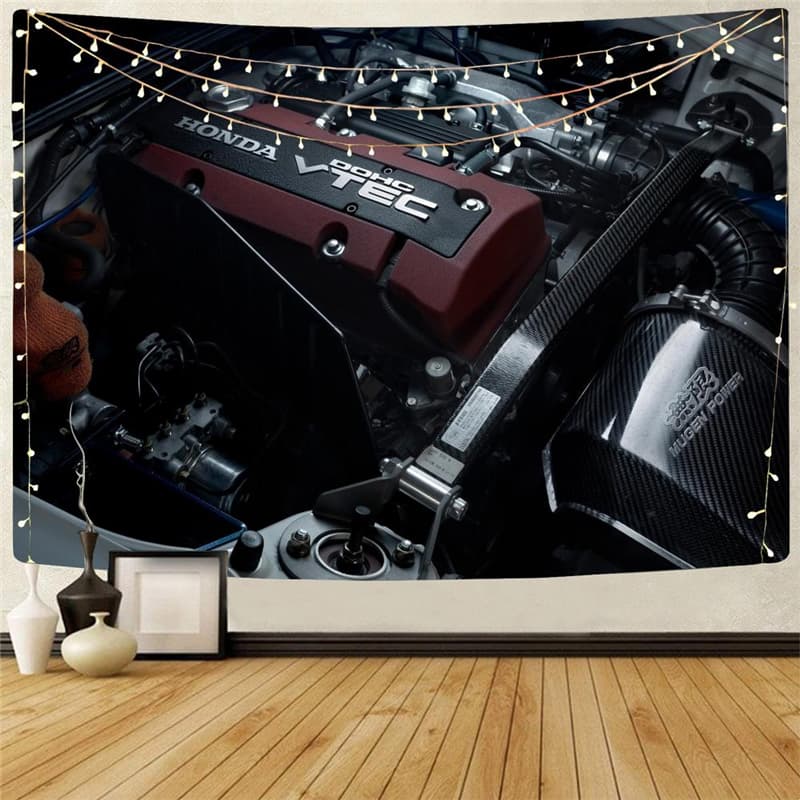 Metal Tapestry Engine Tapestries Gear Rug Wall Moteur Home Tapestrys Decor