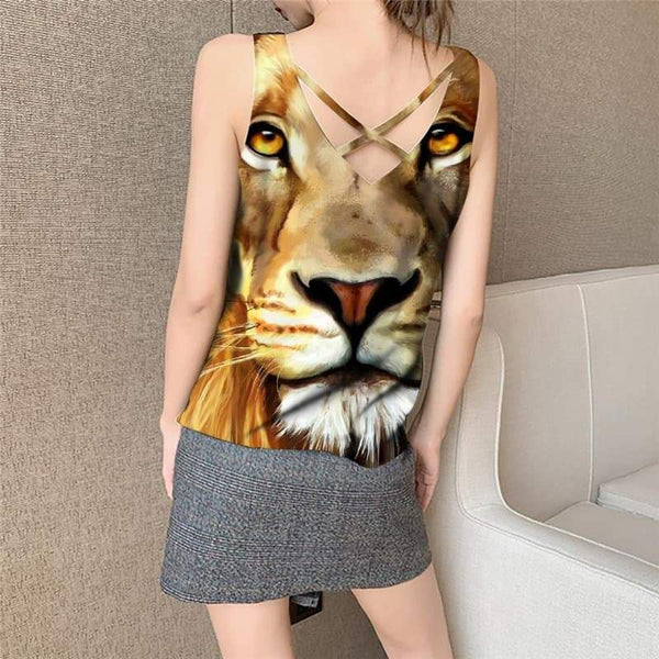 
Lion Tank Top Women Animal Funny Top Anime Anime Clothes Street Vest Print Harajuku Sleeveless 3d - KYKU
                