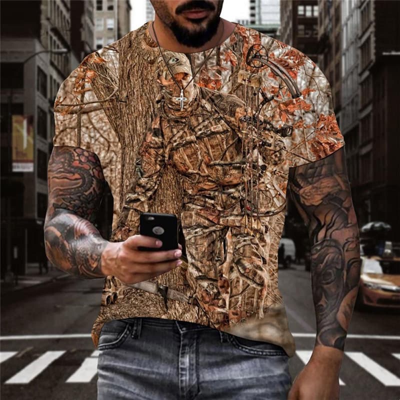 Animal T-shirt Men Landscape T-shirts 3d Tree Shirt Print Harajuku Tshirts Casual