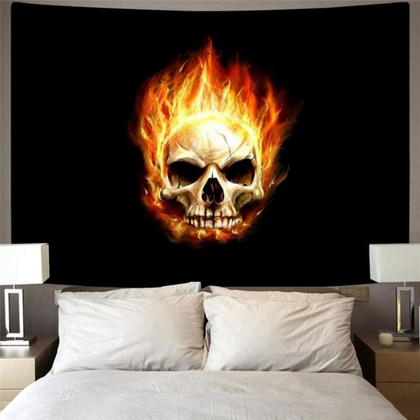 
Skull Tapestry Punk Home Tapestrys Skull Wall Tapestry Flame Tenture Mandala
                