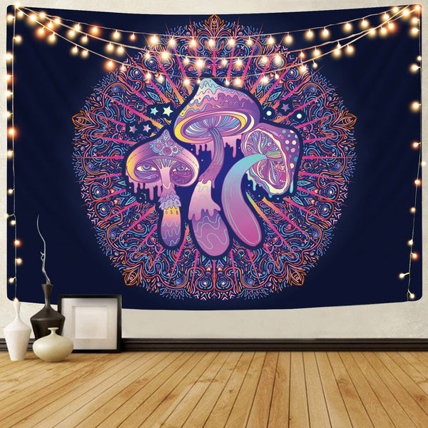 
Psychedelic Tapiz mushroom Tenture Mandala Mandala                                                                       Trippy Tapestries
                