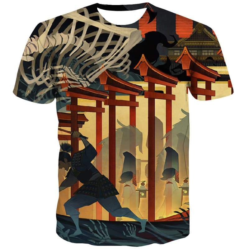Skeleton T-shirt Men Skull Tshirt Anime Cartoon T shirts Funny Halloween T-shirts 3d - KYKU