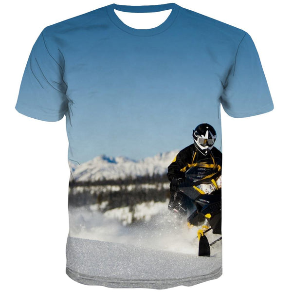 Ski T shirts Men White Shirt Print Movement Tshirt Printed Snowfield Tshirts Novelty