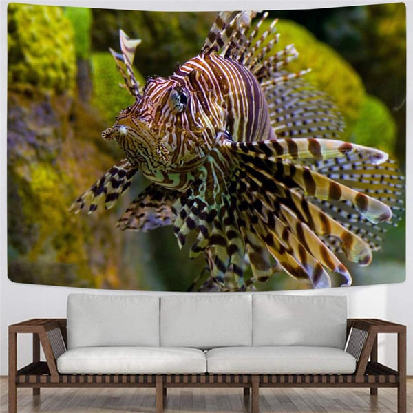 
Fish Tapestry Gothic Wall Tapestry Animal Tenture Mandala Funny Home Tapestrys Tropical Rug Wall
                