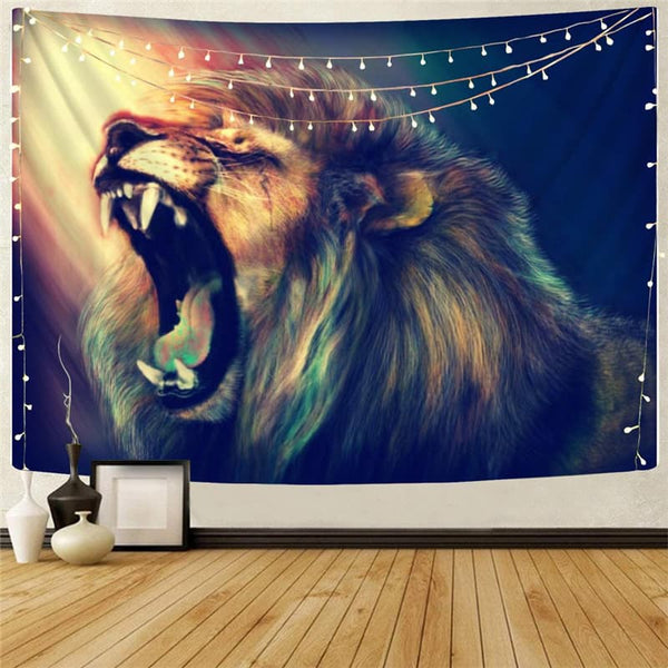Lion Tapiz Animal Home Tapestrys Anime Tapestries Colorful Wall Tapestry Graffiti Tenture Mandala