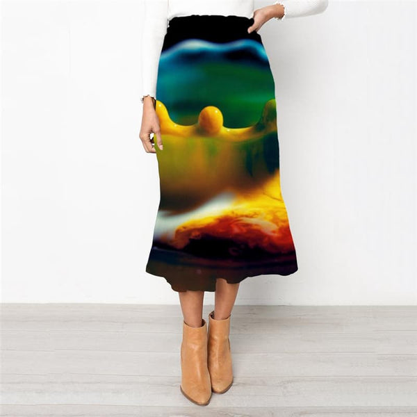 Pigment Skirt Women Colorful High waist skirts Harajuku School skirt