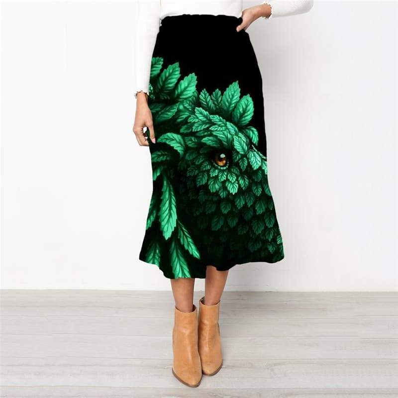 Lion Skirts Women Animal High waist skirts Anime School skirt Green Skirt Ladies Harajuku Rock Frauen - KYKU