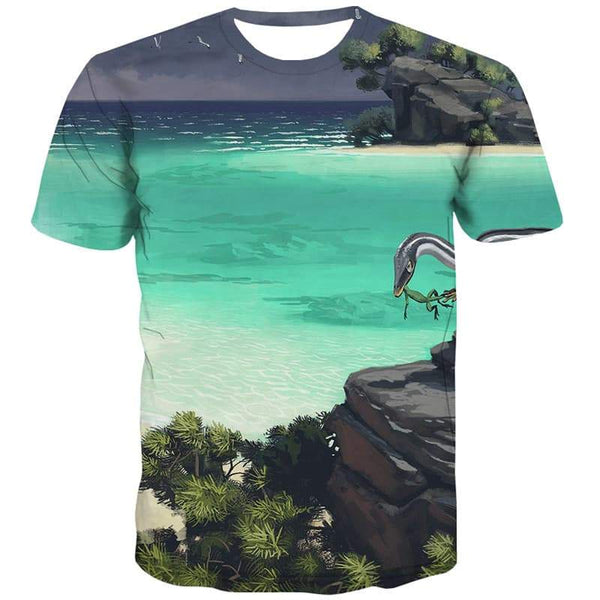 Ocean T shirts Men Animal Shirt Print Cartoon T-shirts 3d Hip Hop T shirts Funny Harajuku Tshirt Printed - KYKU