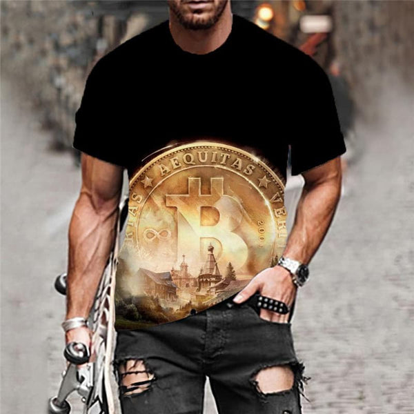 
Bitcoin T-shirt Men Sail Shirt Print Landscape Funny T shirts Retro Tshirt Printed
                