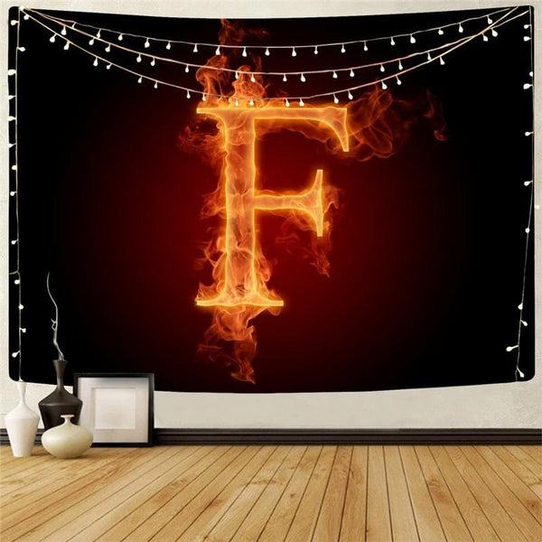 Flame Tapiz Novel Wall Tapestry Letter Tapestries Wall Hanging Boho decor Hippie