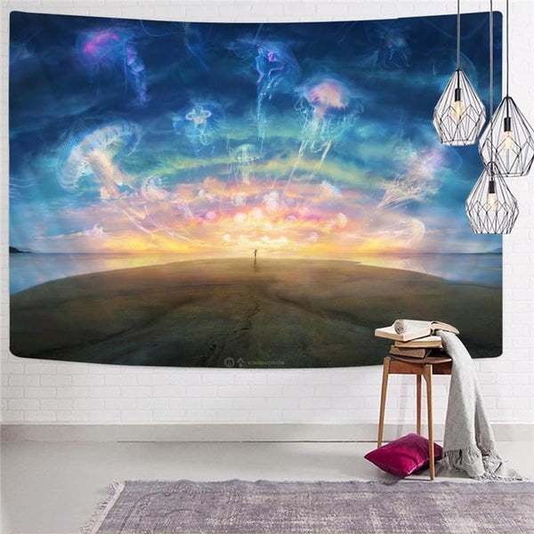 
Jellyfish Tapiz Character Tenture Mandala Psychedelic Wall Tapestry Galaxy Home Tapestrys Nebula Rug Wall
                