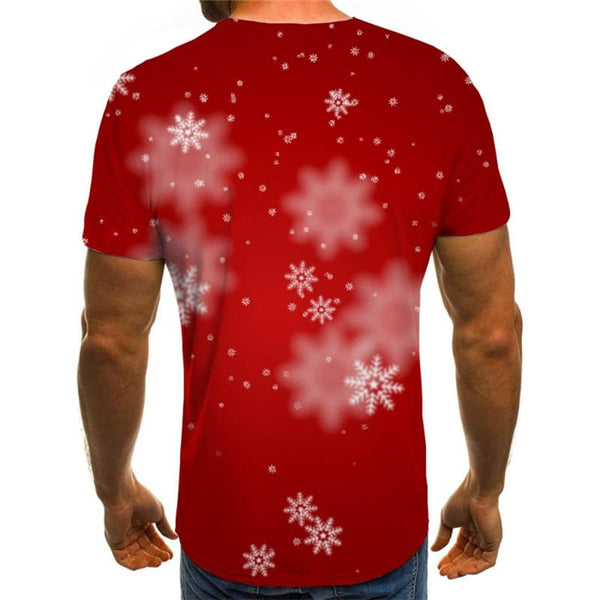 
Christmas T-shirt Men Snowflake Tshirts Novelty Red T-shirts Graphic New Year T-shirts 3d
                