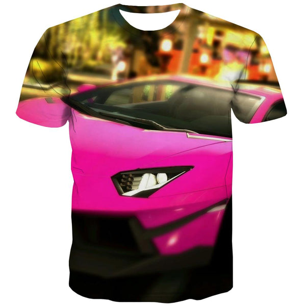 Racing Car T-shirt Men Metal Tshirt Printed City T shirts Funny Gray T-shirts Graphic Retro Tshirt Anime
