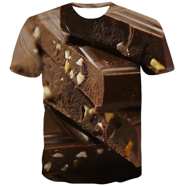Chocolate T-shirt Men Brown Tshirts Novelty Delicious T-shirts 3d Bitter Tshirts Casual
