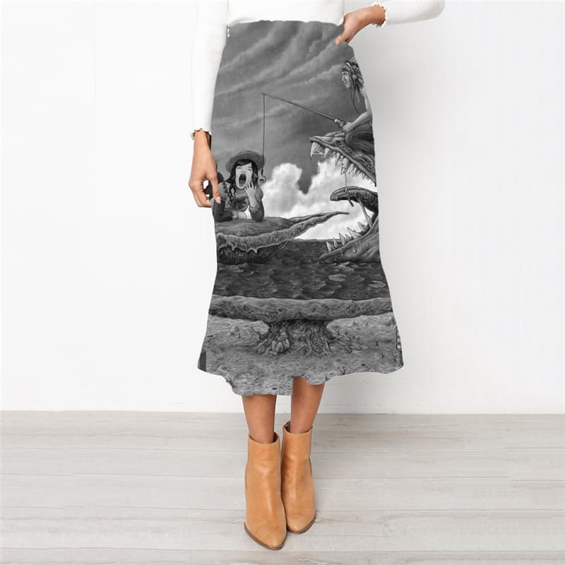 Indios Skirt Women Fishing High waist skirts Bear Skirt Ladies Hip Hop Rock Frauen - KYKU