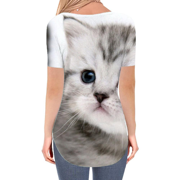 
Animal T Shirt Women Cat V-neck Tshirt Lovely Tshirts Printed Harajuku Funny T shirts
                
