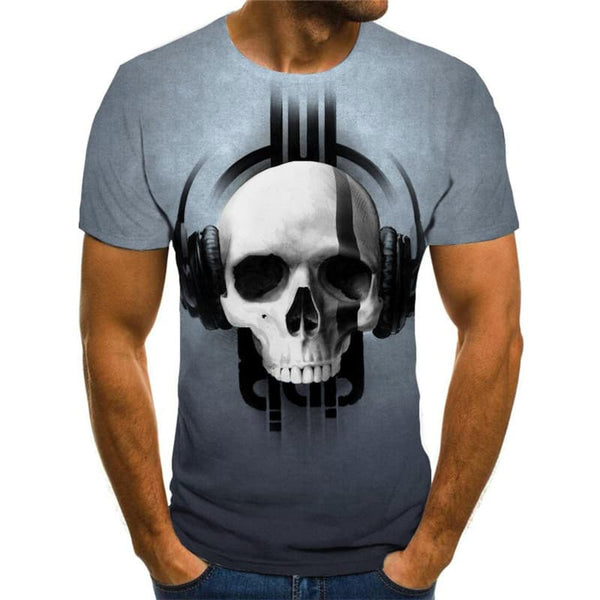 
Skull T shirt Men Music T-shirts 3d Party Tshirt Printed Hip Hop Tshirts Casual
                