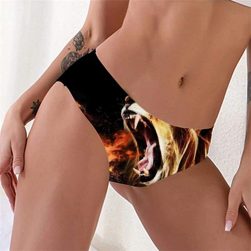 Lion Briefs Women Animal Tanga Anime Seamless Flame Pantys Harajuku Lingerie Female - KYKU