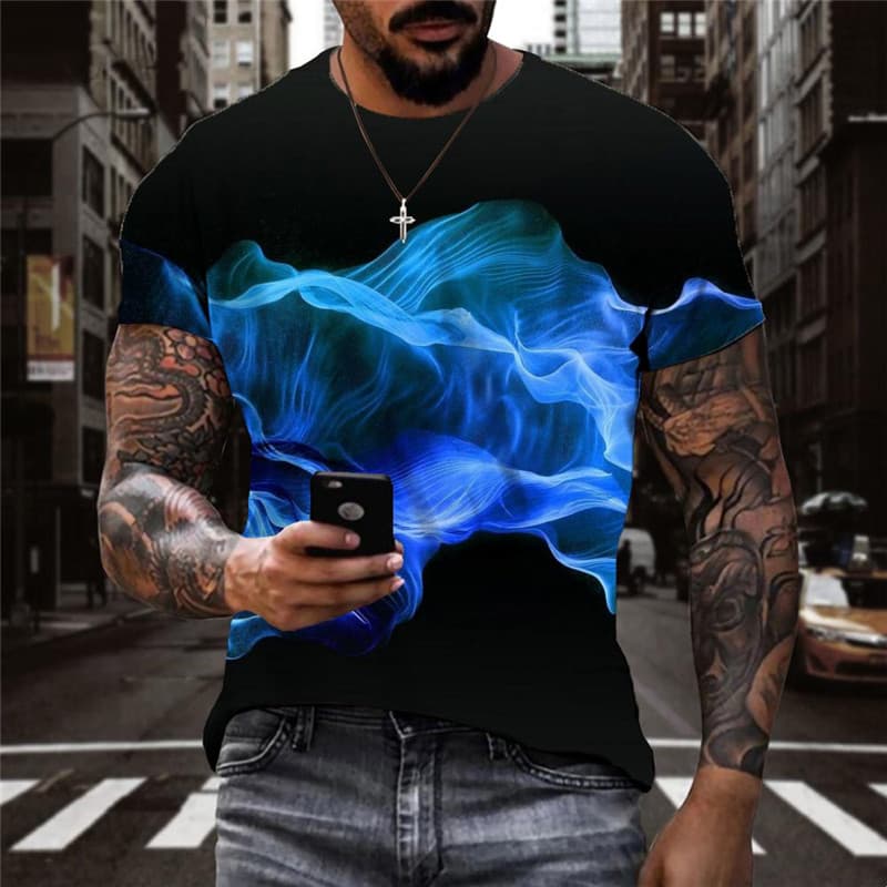 Smoke T shirt Men Abstract T-shirts 3d Psychedelic Funny T shirts Novel Tshirts Casual