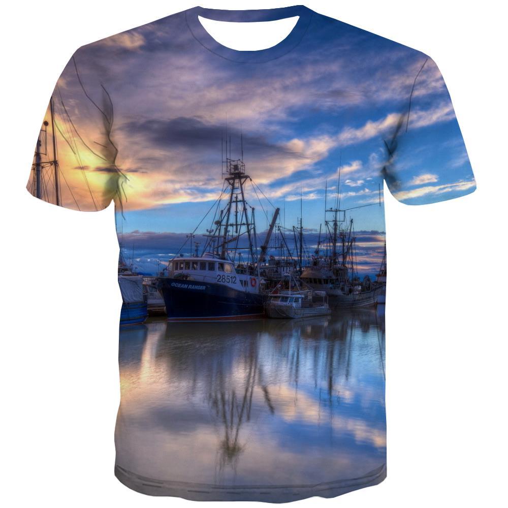 fishing T shirts Men fish Tshirt Printed boat T-shirts 3d Short Sleeve Hip hop - KYKU
