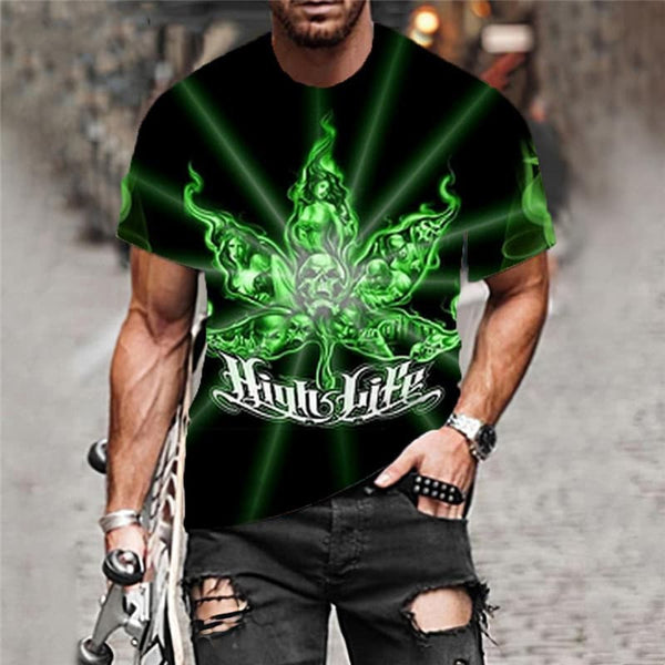
Weeds T-shirt Men Skull Funny T shirts Green T-shirts 3d Smoke Cloud Tshirt Printed
                