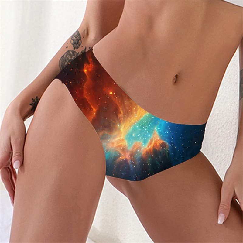 Galaxy Panties Women Space Knickers Universe Pantys Colorful Sexy Nebula Underwear