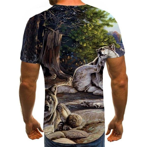 
Wolf T shirt Men Animal Tshirt Printed Home Tshirts Casual Landscape T-shirts 3d
                