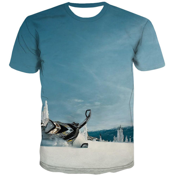 Ski T shirts Men White Tshirt Printed Movement Shirt Print Snowfield Tshirt Anime