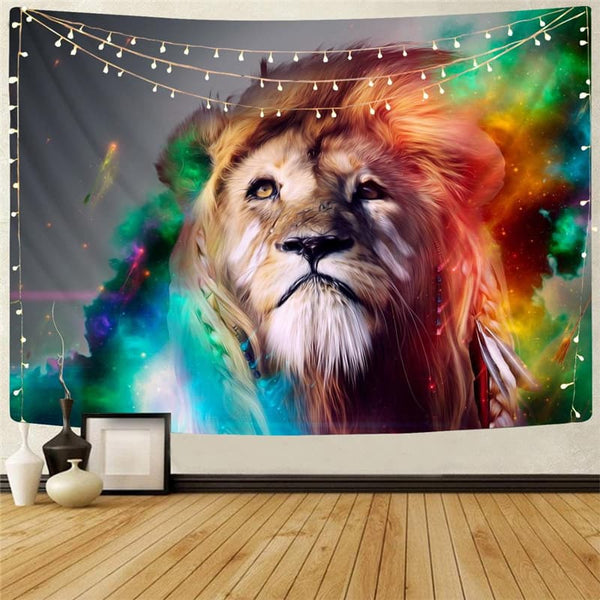 Lion Tapestry Animal Tapestries Anime Home Tapestrys Colorful Wall Tapestry Nebula Rug Wall