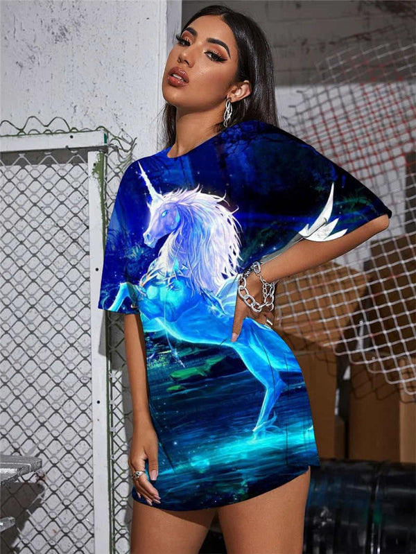 
Horse T Shirt Women Animal Punk Rock Painting Funny T shirts Harajuku Tshirt Printed
                