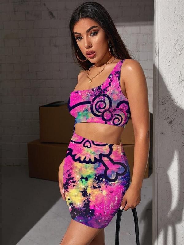 
Skull Dresses Women Skeleton Bodycon Dress Kawaii 3d Print Colorful Hollow out Dresses Graffiti Vestido Sexy
                