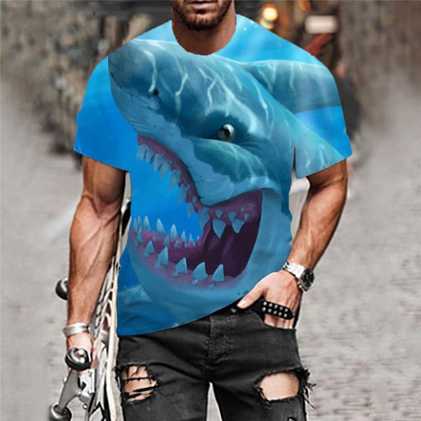 
Shark T shirt Men Ocean Tshirt Printed Animal T-shirts 3d Mens Clothing
                