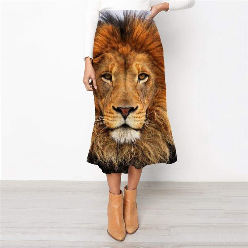 Lion Skirt Women Animal Rock Frauen Anime Skirt Ladies Harajuku School skirt Street High waist skirts - KYKU