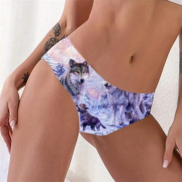 Wolf Panties Women Animal Lingerie Female Anime Tanga Love Knickers Family Pantys - KYKU