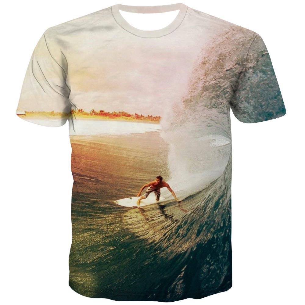 surf T shirts Men The sea Tshirts Novelty sport Tshirts Casual Cool Tshirts Cool - KYKU