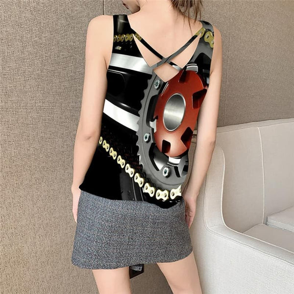 
Engine Tank-Top women Gear Funny Top Metal Tank Tops Casual Womens Clothing
                