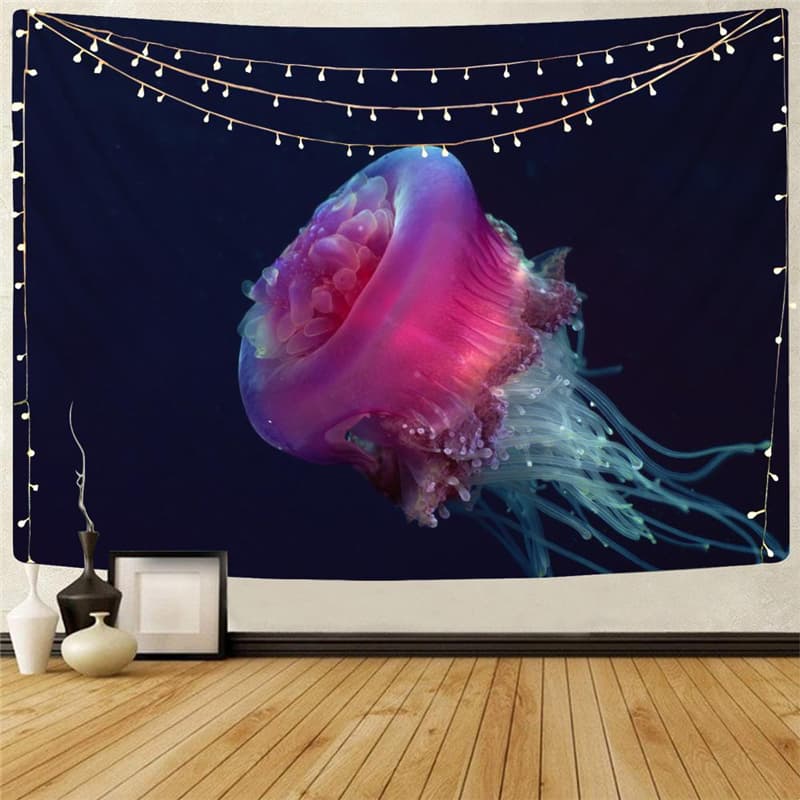 Jellyfish Tapiz Fish Tapestries Purple Wall Tapestry  Rug Wall Animal Home Tapestrys