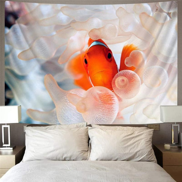 
Fish Tapestry Animal Home Tapestrys Gothic Rug Wall Space Tenture Mandala Bubble Wall Tapestry
                