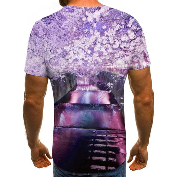 
Cherry Blossoms T shirt Men Romantic Anime Clothes Pink T-shirts 3d Love Tshirts Casual
                