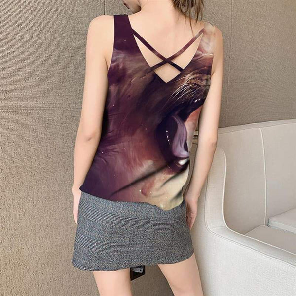 
Lion Tank-Top women Animal Funny Top Anime Anime Clothes Nebula Vest Print Colorful Sleeveless 3d - KYKU
                