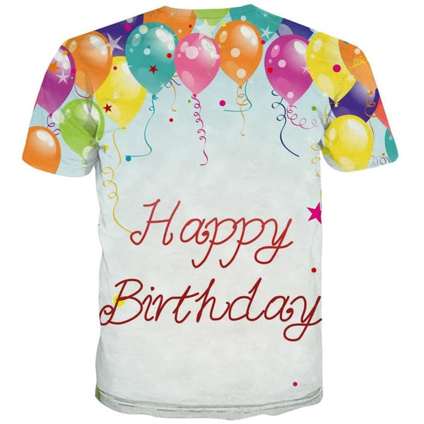 
Happy Birthday T-shirt Men Balloon Anime Clothes Party Tshirt Printed Colorful Funny T shirts
                