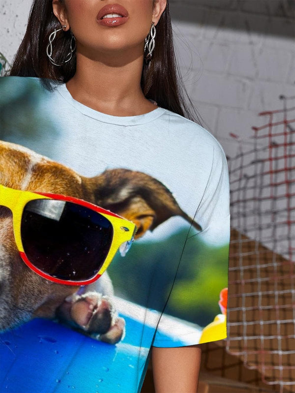 
Dog T Shirt Women Animal Gothic Hip Hop Tshirt Printed Harajuku T-shirts 3d
                