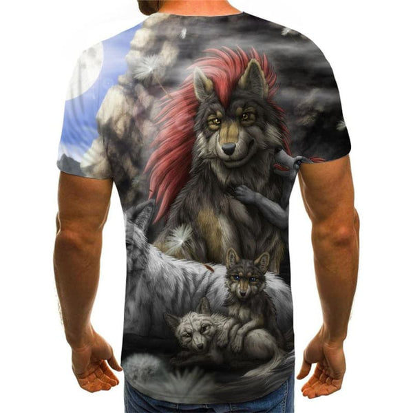 
Wolf T shirt Men Animal Shirt Print Home Tshirts Casual Mens Clothing Punk Rock
                