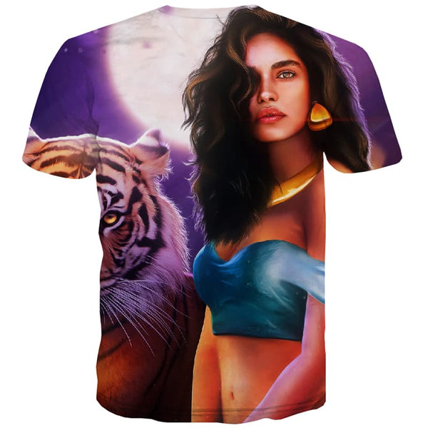 
Animal T shirts Men Tiger Tshirts Novelty Moon Tshirts Casual Harajuku T-shirts 3d
                